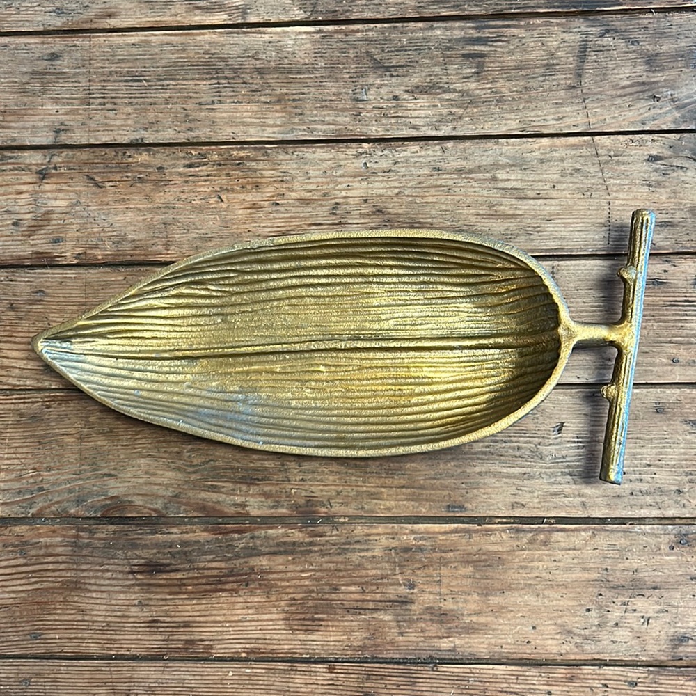 Leaf on a branch brass? decorative display dish